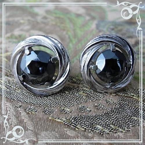Hematite Healing Properties - 50s Vintage Cufflinks Stylish Mid Century Links - Vintage Galore ETC