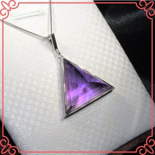 Amethyst Crystal Healing Properties - CoLife Jewelry Natural VVS Grade Amethyst Pendant for Office Woman Triangle Pendant-2