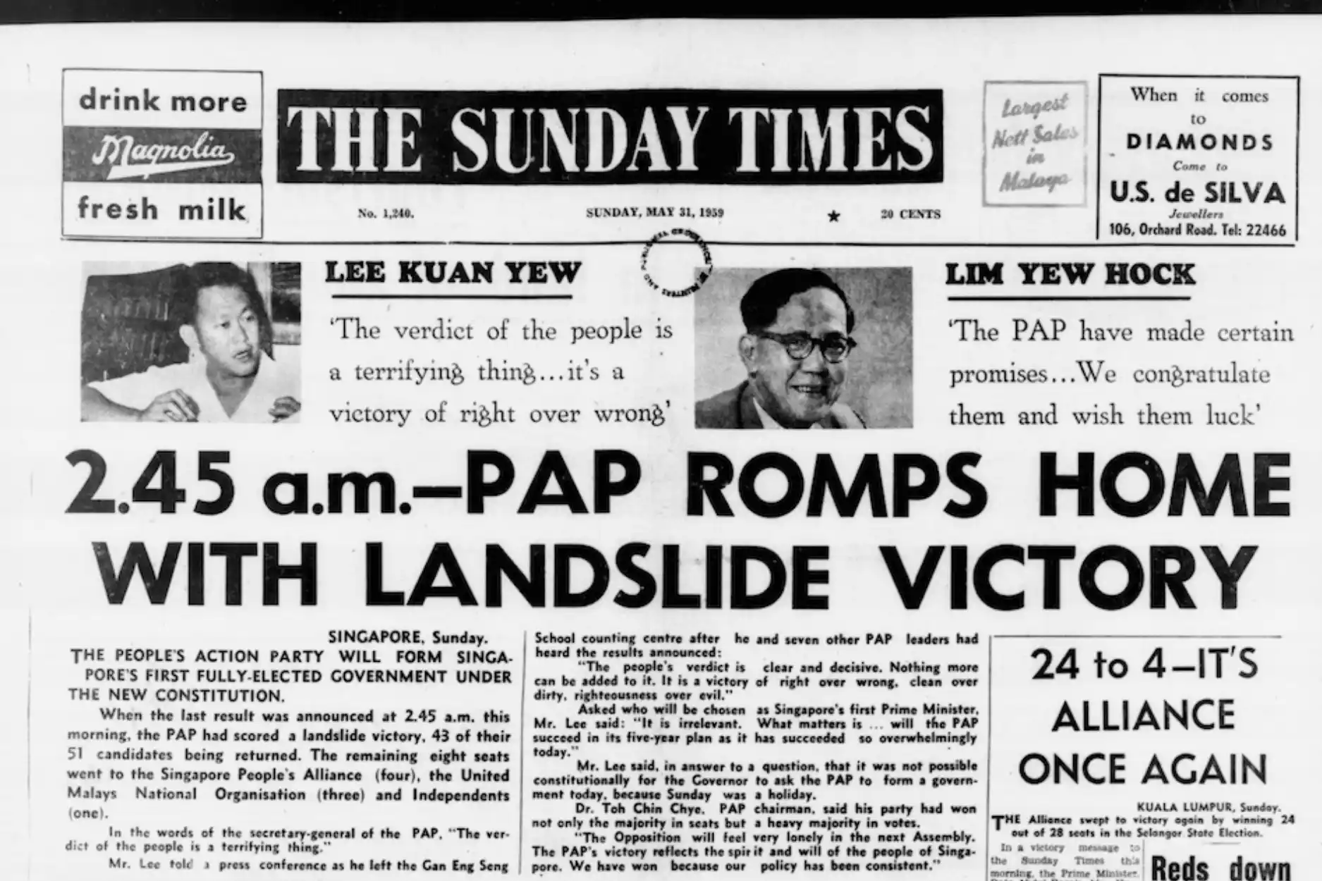 Numerology of World Leaders - The Sunday Times Front Page 31 May 1959