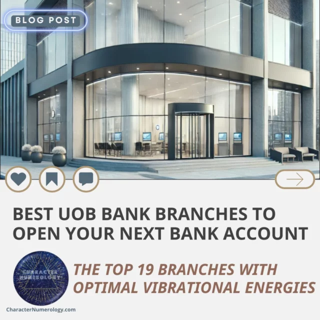 Are you a UOB customer? Take a closer look at your bank account number—does it carry positive vibrational energy?

Your bank account is the guardian of your money, so choosing a number with harmonious vibrations can make a difference.

Discover the best UOB branches in Singapore to open your next account, guided by numerology insights!

🔗 Click on the link in my bio (@characternumerology) to access the blog on my website.

#CharacterNumerology #Numerology #BankAccountNumerology #BankAccountNumberNumerology #NumerologyInsights #UOBSingapore #NumerologyTips