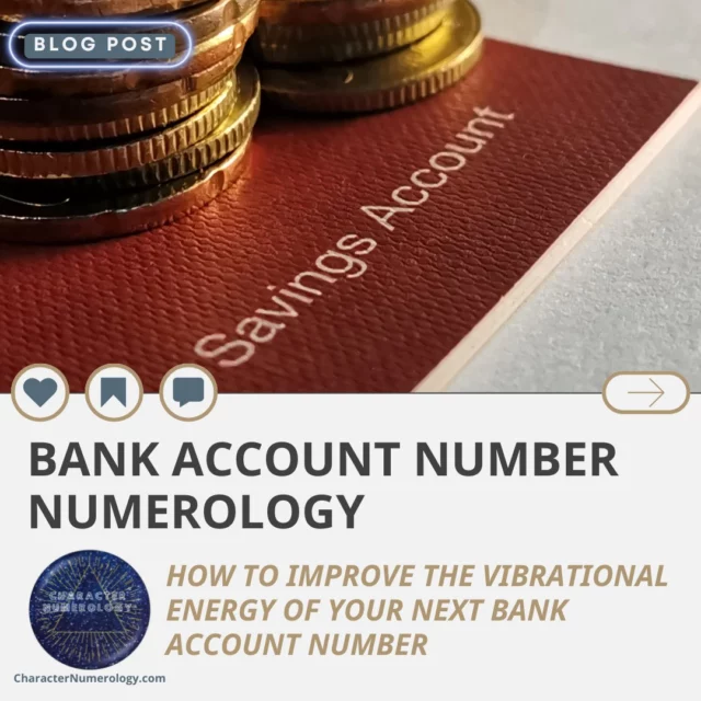 Most banks around the world generally do not have the feature to allow you to choose the bank account number that you want. 

By design, each banking system has its own logic to assign a bank account number for a new opening. 

Hence, most of the time, we inherit whatever vibrational energies from the numbers assigned to us when we open a new bank account. 

What if it is possible to have some control over choosing the account number that we want? 

After all, our bank account is a guardian of our financial resources. We should pay more attention to get a good vibrational energy from our account number.

Check out this blog post to learn how to improve your vibrational energies with your next bank account! 

Click on the link in my bio (@characternumerology) to access the blog in my website. 

#CharacterNumerology #BankAccountNumberNumerology #Numerology #numerologyusecase